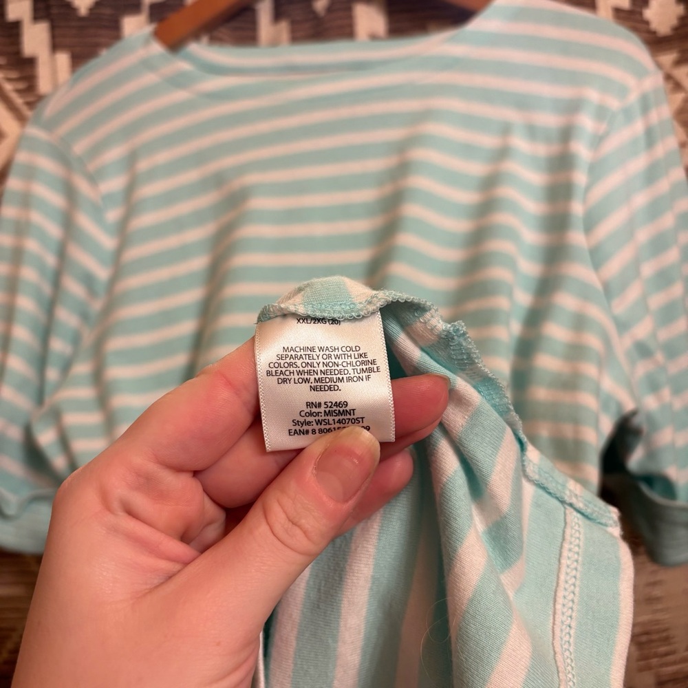 White Stag Women’s Striped Short Sleeve Shirt Size XXL, 100% Cotton - Picture 3 of 6